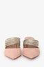Aquazzura Pink/Silver Suede Leather Rendez Vous Pumps Size 39