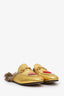 Gucci Gold Leather Horsebit Princeton Heart Slip-On Loafers with Fur Size 38