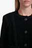 Pre-loved Chanel™ Black Cotton Gunmetal Buttoned 'Timeless' Jacket Size 40