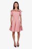Alexander McQueen Pink Ruffle Collar Short Sleeve Midi Dress Size S