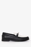Hermès Black/White Leather Silver Kelly Lock 'Destin' Loafer Size 36