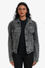 Off-White Grey Denim 'X' Embossed Jacket Size 40