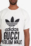 Gucci x Adidas White Graphic Print T-Shirt Size XL Mens