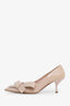 Miu Miu Beige Patent Leather Bow Heels Size 38
