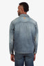 Christian Dior Homme Blue Distressed Patchwork Denim Shacket Size 16 Men's