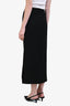 Pre-loved Chanel™ 1998 Black Wool Interlocking CC Crystal Rhinestone Buttons Maxi Skirt Size 38