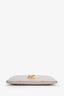 Saint Laurent Cream Grain de Poudre Matelasse Chevron Leather Card Holder