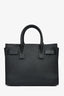 Saint Laurent Black Grained Leather Nano 'Sac de Jour' with Strap