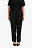 Lafayette 148 Black Wool Silk Printed 'Clinton' Trousers Size 16