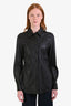 Toteme Black Leather Buttoned Shirt Jacket Size 34