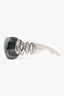 Bvlgari Grey Crystal Embellished Shield Sunglasses