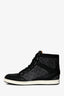 Jimmy Choo Black Leather Metallic Glitter Leather 'Tokyo High-Top' Sneakers Size 8