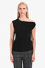 Norma Kamali Black Draped Neck Short Sleeve Top Size S