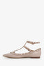 Valentino Nude Patent Leather Cage Rockstud Flats Size 35.5