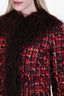 Dolce & Gabbana Burgundy Tweed Dress and Jacket Set Size 42