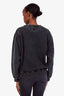 Anine Bing Washed Black Cotton 'Austin' Crewneck Sweater Size S