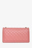 Pre-loved Chanel™ 2015-2015 Pink Lambskin Studded EW Boy Bag