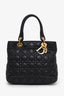Christian Dior 2009 Black Quilted Soft Leather Lady Dior Tote