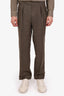 Ralph Lauren Purple Label Olive Linen Straight Leg Trousers Size 32 Mens