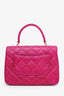 Pre-loved Chanel™ 2019 Fuchsia Lambskin Quilted Small Trendy CC Top Handle Bag
