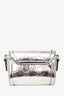 Gucci Silver Metallic Patent Leather GG Embossed Crossbody Bag