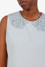 Dolce & Gabbana Grey Silk Lace Sleeveless Top Size 42