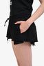 Miu Miu 2023 Black Logo Drawstring Shorts Size 42