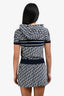 Christian Dior Navy Blue Oblique Cotton Hooded Mini Dress Size XS