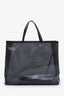 Prada Black Sequin Logo Mesh Tote Bag with Pouch