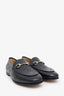 Gucci Black Leather Jordaan GG Embossed Loafers Size 37