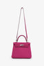 Hermès 2018 Rose Pourpre Togo Leather Retourne Kelly 25 Top Handle With Strap