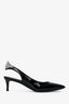 Giuseppe Zanotti Black Vernis Crystal Embellished Slingbacks Size 39.5