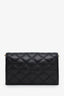 Saint Laurent Black Becky YSL Monogram Leather Chain Wallet Bag