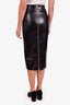 Saint Laurent Black Latex Pencil Midi Skirt Size 36
