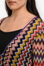 Missoni Mare Purple/Yellow Chevron Printed Sheer Cover Up Dress Size 46