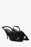 Manolo Blahnik Black Mesh 'Drapia' Slingback Heels Size 36.5