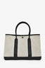 Hermès White Canvas/Black Leather Negonda Garden Party 30