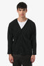 Issey Miyake Homme Plisse Black Pleated Long Sleeve Buttoned Top Size 2