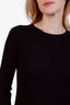 Prada Black Virgin Wool Ribbed Logo Sweater Size 40