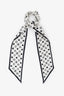 Pre-loved Chanel™ White/Black Polka Dot CC Scrunchie and Scarf Hair Tie Set