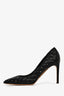 Valentino Black Quilted Leather Studded Heels Size 37.5