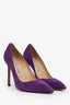 Manolo Blahnik Purple Suede Pointed Toe Heels Size 38