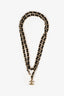 Pre-loved Chanel™ 2004 Black/Gold Leather Interwoven CC Chain Belt