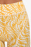 Fendi X Kway Yellow/White Zucca Houdini Print Crop Top + Biker Short Set Size 38