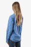 Chemise Gucci en coton bleu à imprimé abeilles, taille S/M, état d’usage