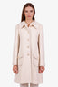 Gucci Cream Wool GG Button Peacoat Size 44