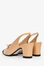 Pre-loved Chanel™ Beige/Black Leather Cap Toe CC Heels Size 37.5