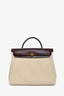 Hermès 2021 Beton/Rouge Canvas Leather Herbag 31