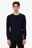 Brunello Cucinelli Navy Cashmere Crewneck Sweater Size 48 Mens
