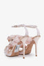 Sophia Webster Pink Faux Fur Leather Bella Bow Ankle Strap Heels Size 39